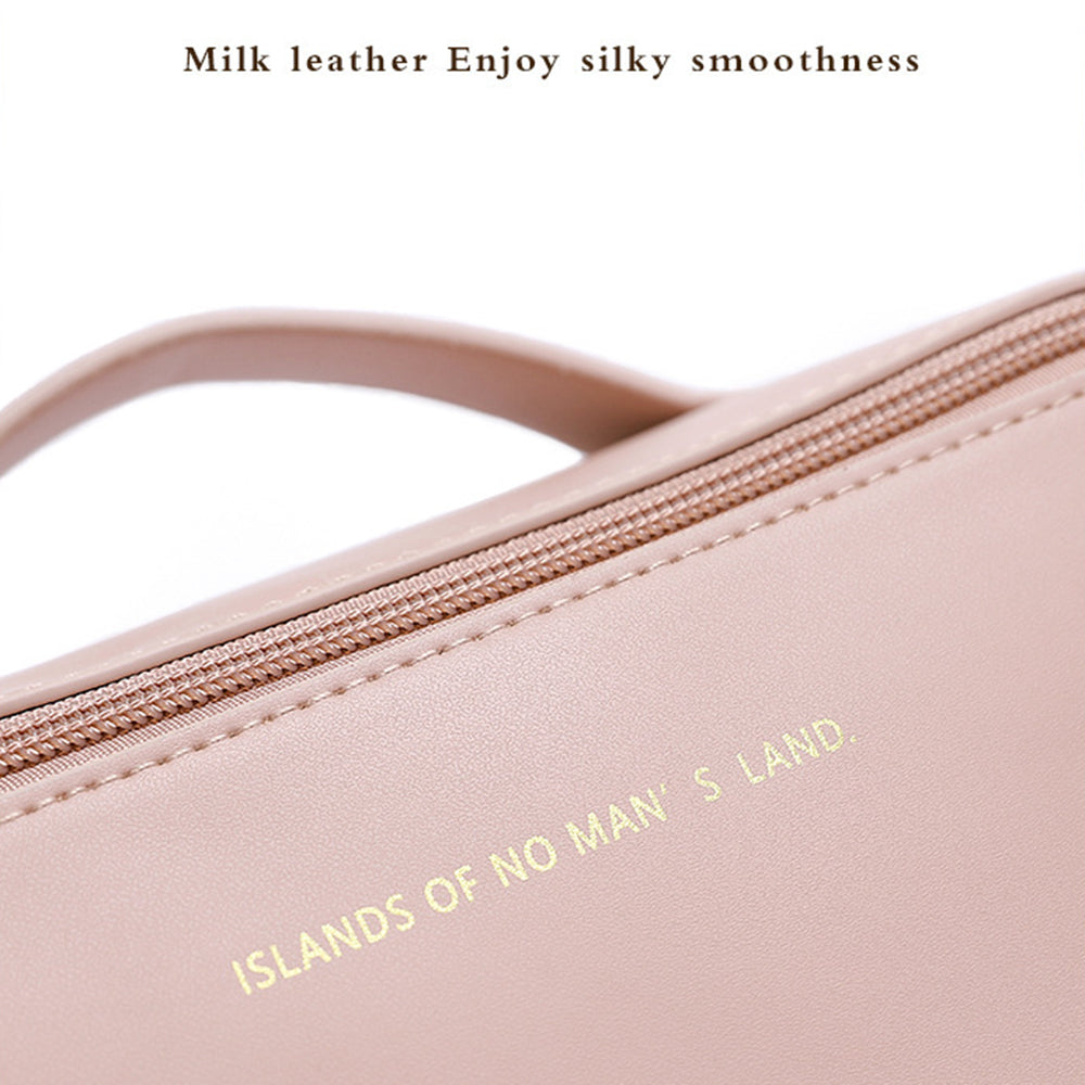 HK8293 Large Capacity Cosmetic Storage Pouch Portable PU Leather Makeup Organization Bag Travel Toiletry Organizer Bag HK8293 Large Capacity Cosmetic Storage Pouch Portable PU Leather Makeup Organization Bag Travel Toiletry Organizer Bag